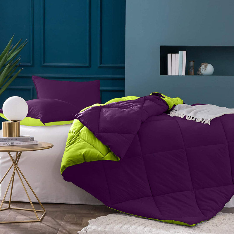 Buy Wide Checkered Comforter- Green & Purple Comforters & AC Quilts from Vaaree