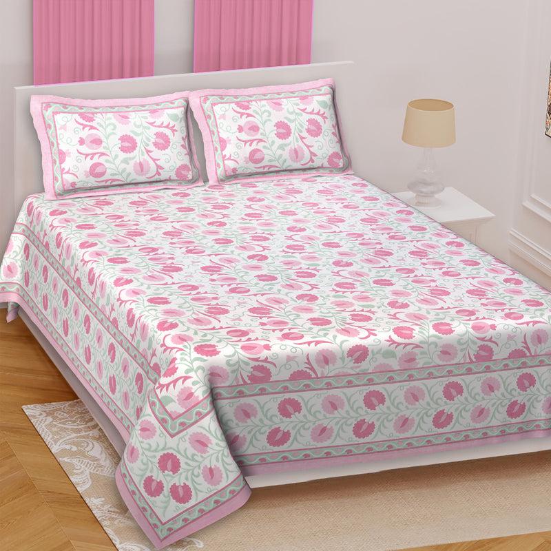 Buy Everett Floral Bedsheet - Pink Bedsheets from Vaaree