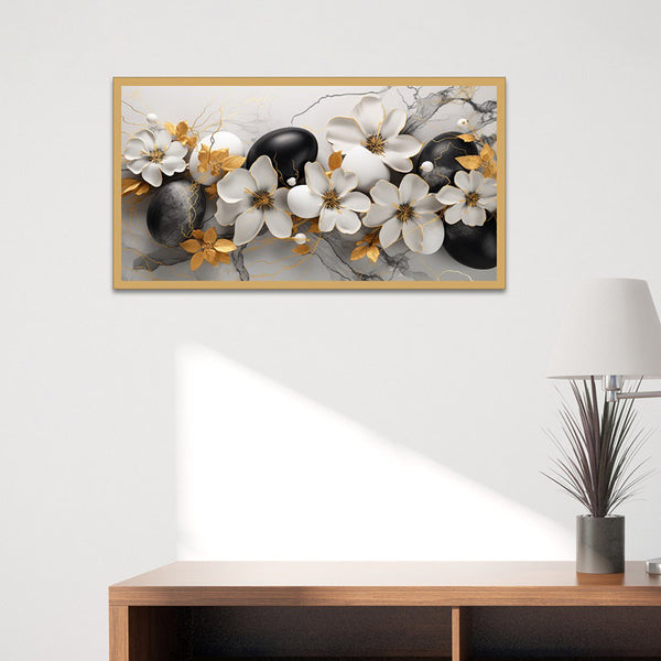 Buy Jasmine Floral Wall Painting With Frame Wall Art & Paintings from Vaaree