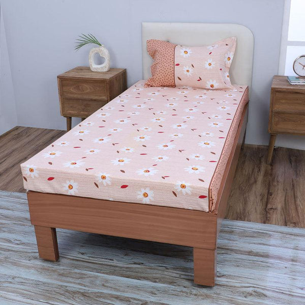 Buy Daisy Blush Printed Bedsheet - Peach Bedsheets from Vaaree