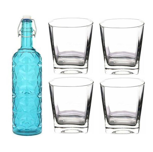 Buy Quentin 1000 ML Water Bottle With 180 ML Glass - Five Piece Set Bottle from Vaaree