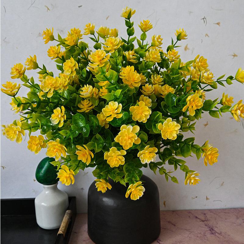 Buy Faux Kalanchoe Flower Stick (Yellow) - Set of Five Artificial Flowers from Vaaree