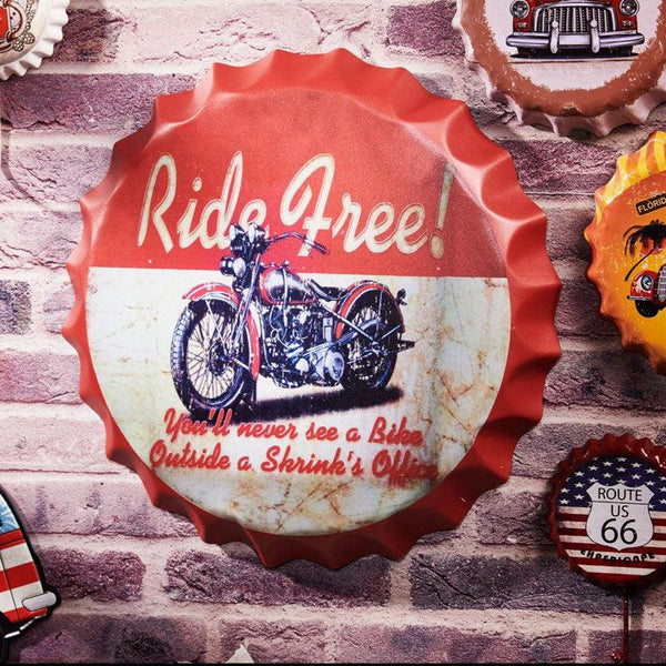 Buy Ride Free Motor Bottle Cap Wall Accent Wall Accents from Vaaree