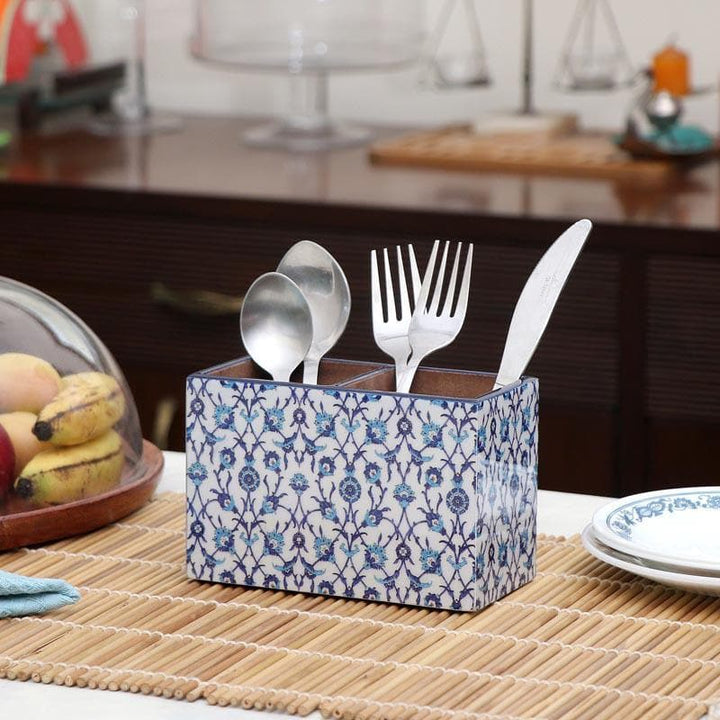 Buy Indigo Florets Cutlery Stand at Vaaree online | Beautiful Cutlery Stand to choose from
