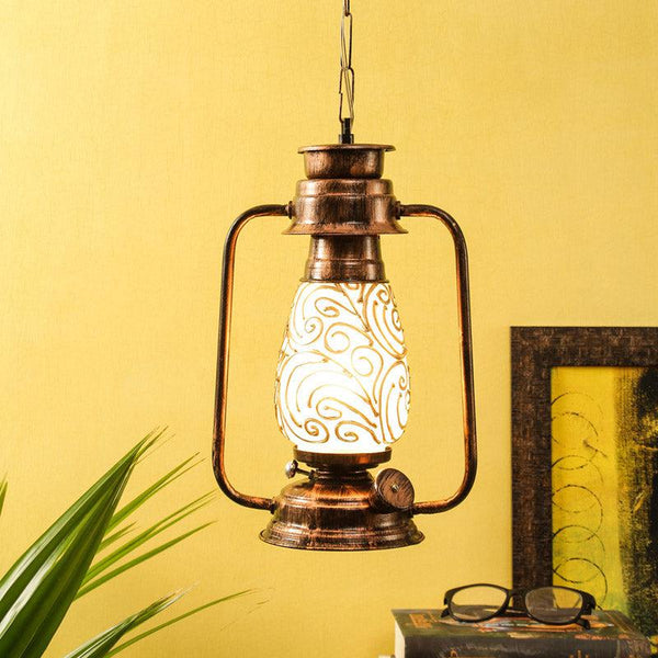 Buy Saagar Mosaic Lantern Ceiling Lamp - Copper Ceiling Lamp from Vaaree