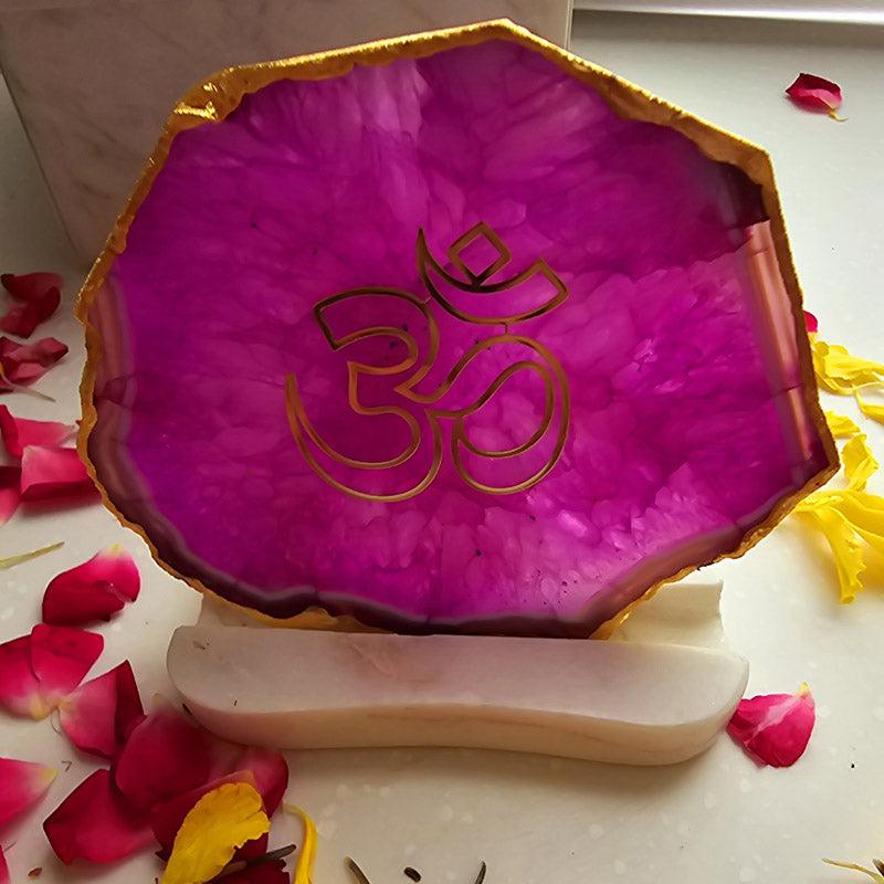 Buy Sacred Om Tealight Candle Holder - Pink Gift Box from Vaaree