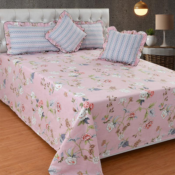 Buy Magma Frilled Floral Bedding Set - Five Piece Set Bedding Set from Vaaree