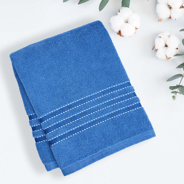 Buy Micro Cotton LuxeDry Comfort Solid Bath Towel - Blue Bath Towels from Vaaree