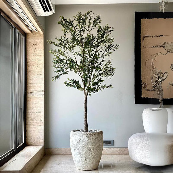 Buy Faux Realtouch Olive Tree - 7 Feet Artificial Plants from Vaaree