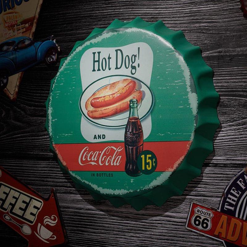 Buy Hot Dog And Coca Cola Bottle Cap Wall Accent Wall Accents from Vaaree