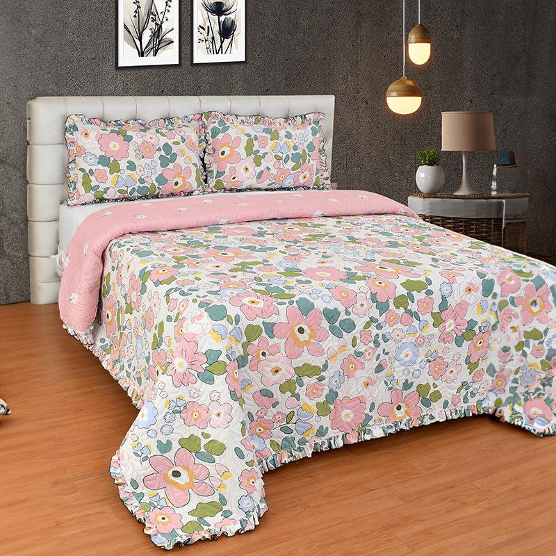 Buy Manjira Pink Floral Bedcover Bedcovers from Vaaree