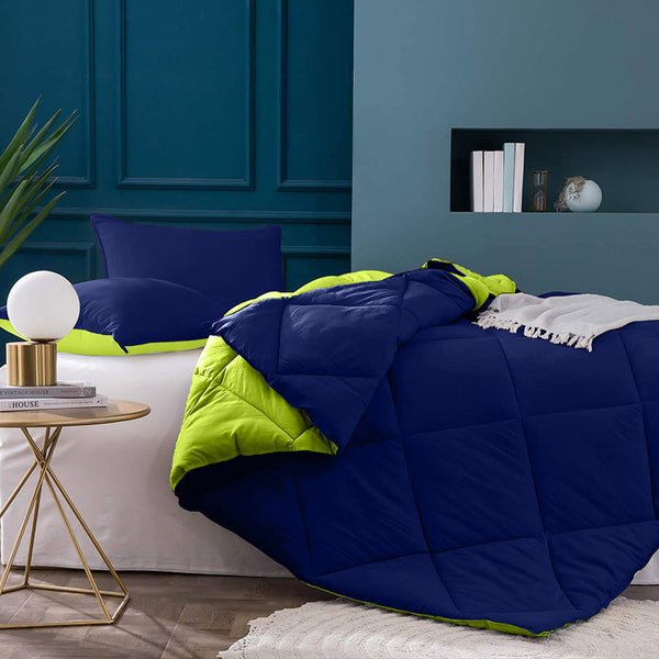 Buy Nihara Revesible Comforter - Green & Dark Blue Comforters & AC Quilts from Vaaree