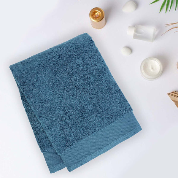 Buy Micro Cotton Soft Serenity Solid Bath Towel - Blue Bath Towels from Vaaree