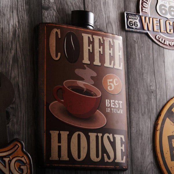 Coffee House Whiskey Bottle Wall Accent