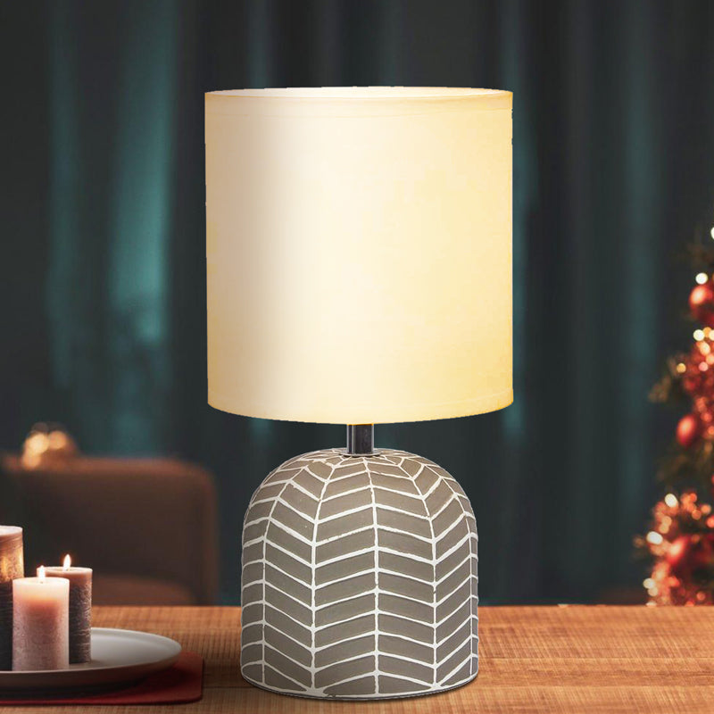 Buy Oblique Wonder Ceramic LED Table Lamp - Taupe Table Lamp from Vaaree