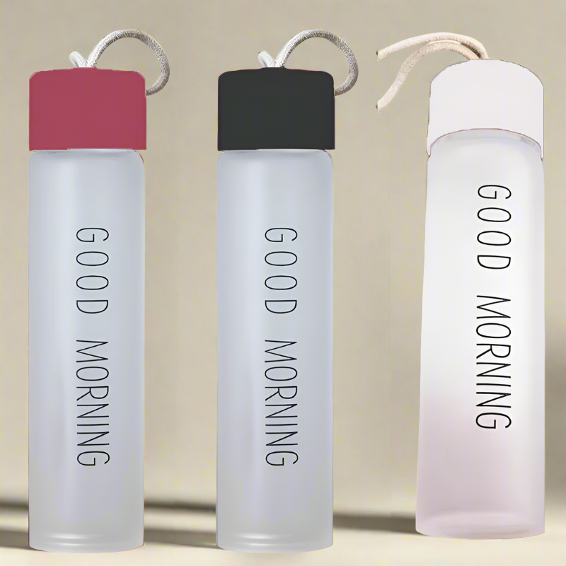 Bottle - Happy Morning 330 ML Water Bottle (Maroon/White/ Black) - Set Of Three