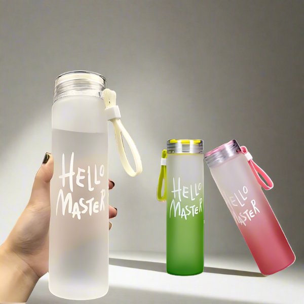 Bottle - Hello Master 400 ML Water Bottle (Green/Pink/White) - Set Of Three