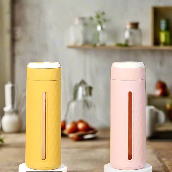 Bottle - Glimmer Sip 420 ML Water Bottle (Yellow & Pink) - Set Of Two