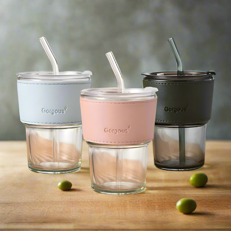 Bottle - Gorgeous Grip Sipper 450 ML Tumbler (Pink/Black/Blue) - Set Of Three