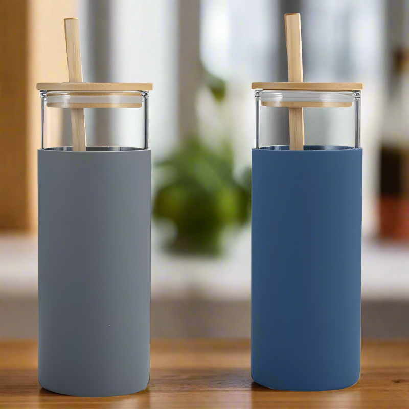 Sipper - Riva Sipper 450 ML Tumbler (Gray & Blue) - Set Of Two