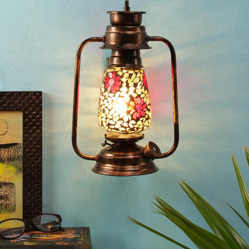 Buy Phoolkari Mosaic Lantern Wall Lamp - Copper Wall Lamp from Vaaree