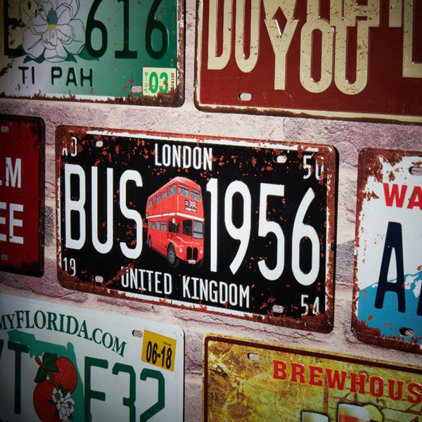 London Bus 1956 Number Plate Wall Accent