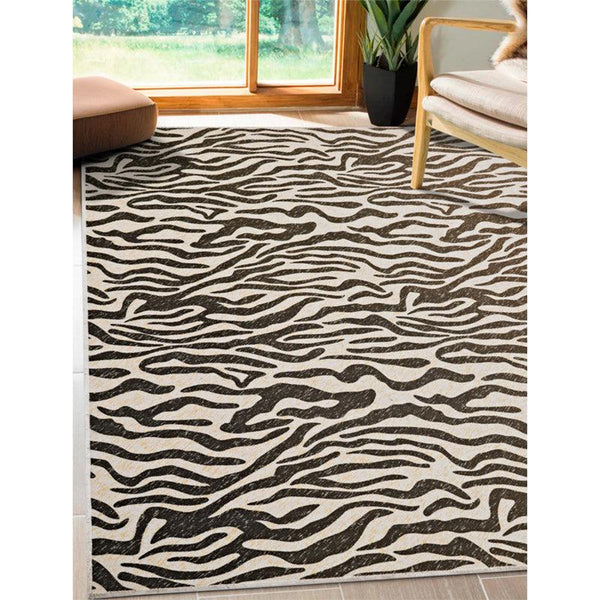 Buy Luza Tiger Print Carpet - Black & White Carpet from Vaaree