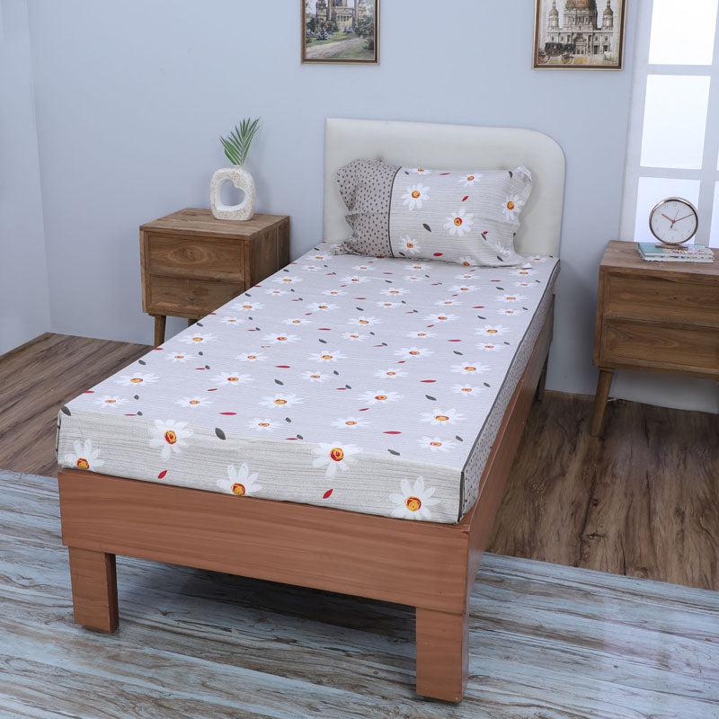 Buy Daisy Blush Printed Bedsheet - Grey Bedsheets from Vaaree