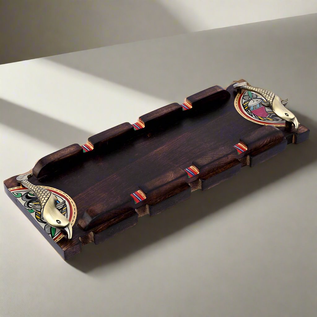 Buy Thenaya Wooden Tray Serving Tray from Vaaree