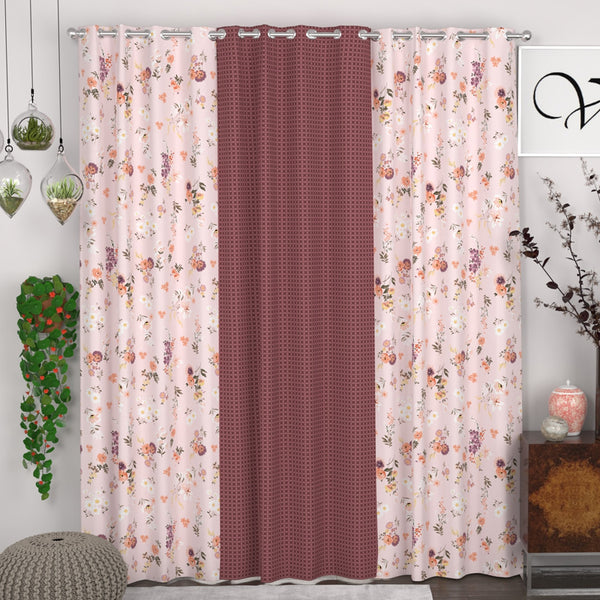 Karine Printed Curtain - Set Of Three