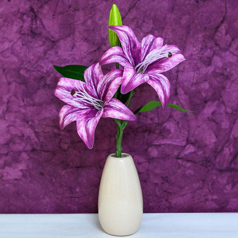 Buy Faux Everlasting Lily Flower Stick - Purple Artificial Flowers from Vaaree