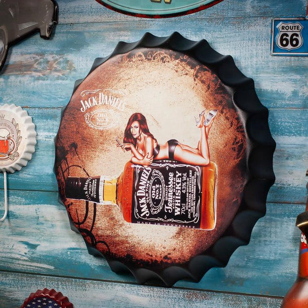 Jack Daniels Bottle Bottle Cap Wall Accent