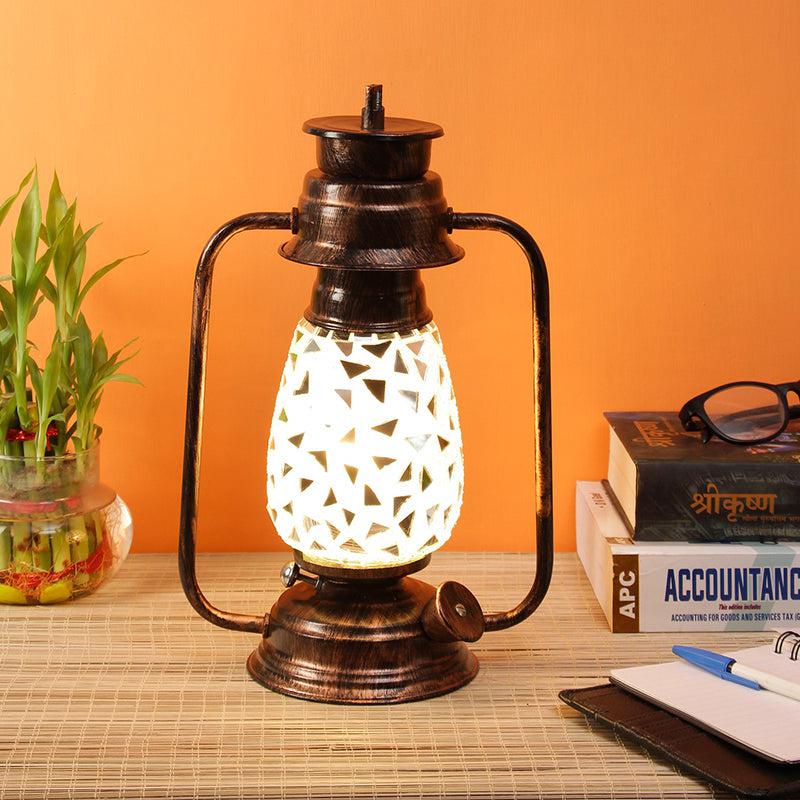 Buy Dvija Mosaic Lantern Table Lamp - Copper Table Lamp from Vaaree