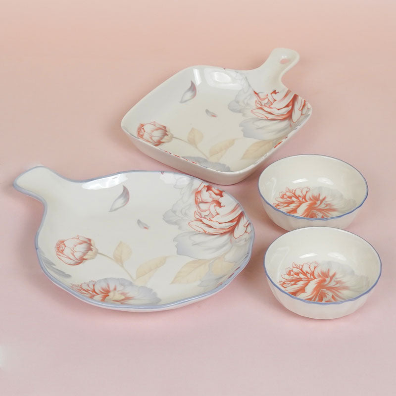 Buy Mida Chic Floral Serving Set - Four Piece Set Dinner Set from Vaaree