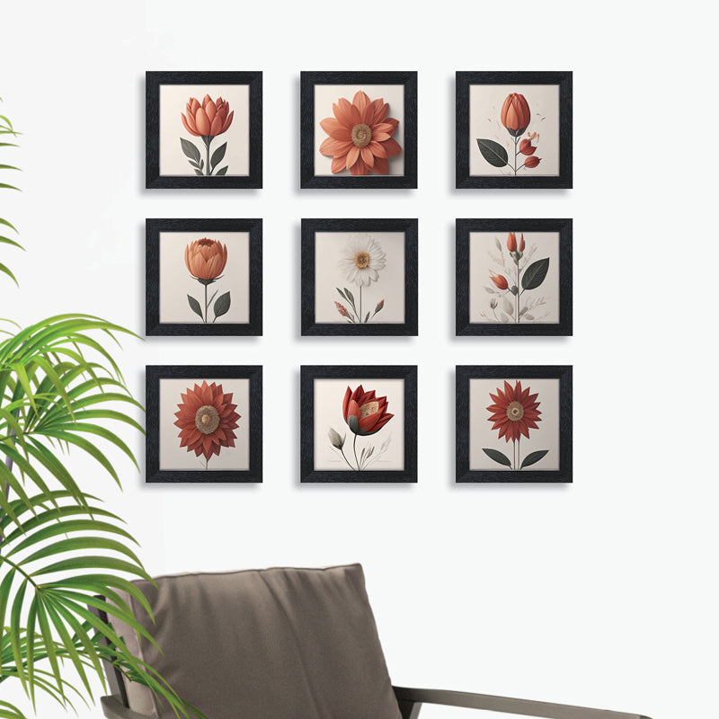 Buy Nagma Flora Wall Art - Set Of Nine Wall Art & Paintings from Vaaree