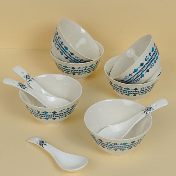 Buy Jivo Ethnic Soup Bowl With Spoon (250 ML) - Twelve Piece Set Soup Bowl from Vaaree