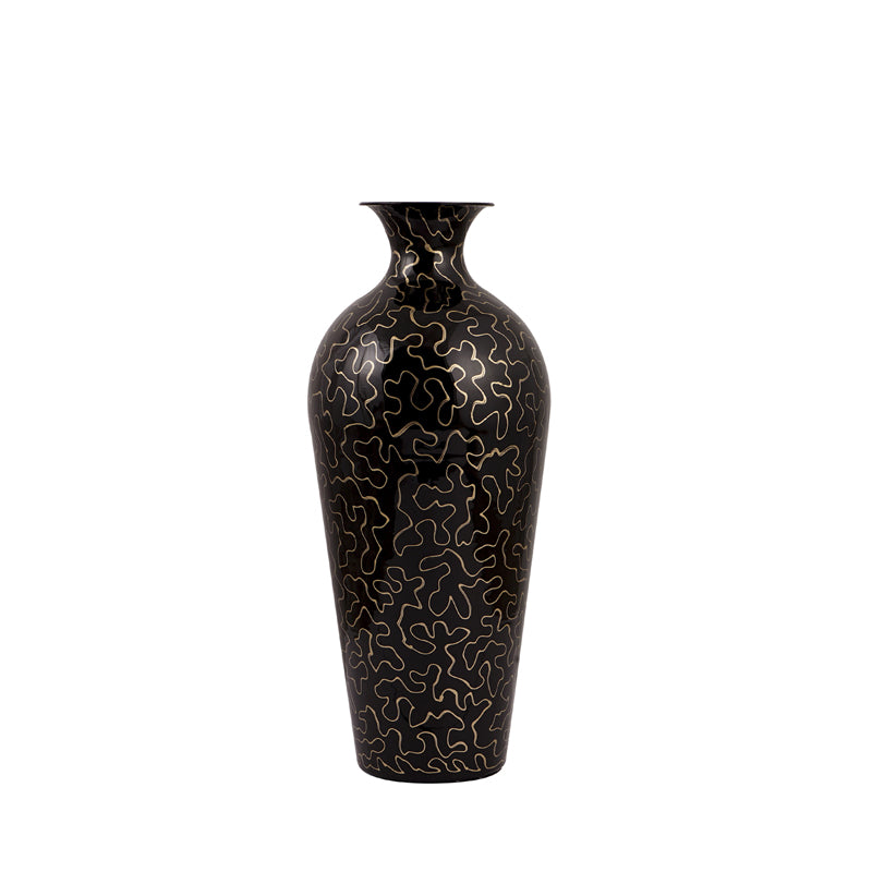 Buy Iora Lacquered Vase - Black & Gold Vase from Vaaree