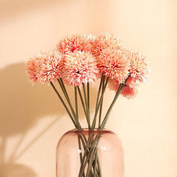 Buy Faux Realistic Chrysanthemum Flower Stick (Peach) - Set Of Six Artificial Flowers from Vaaree