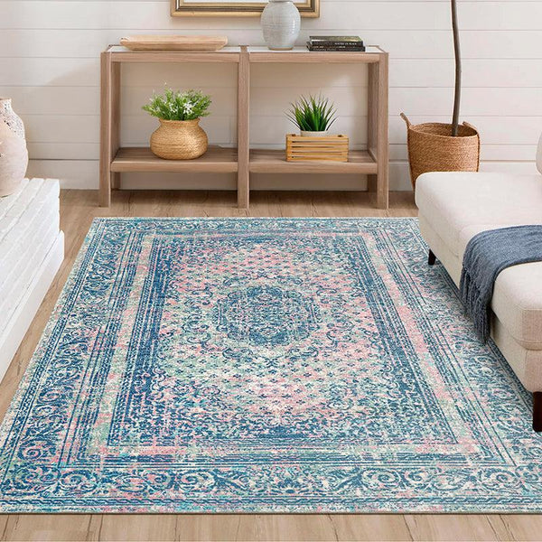 Buy Nathan Ethnic Carpet - Sky Blue Carpet from Vaaree