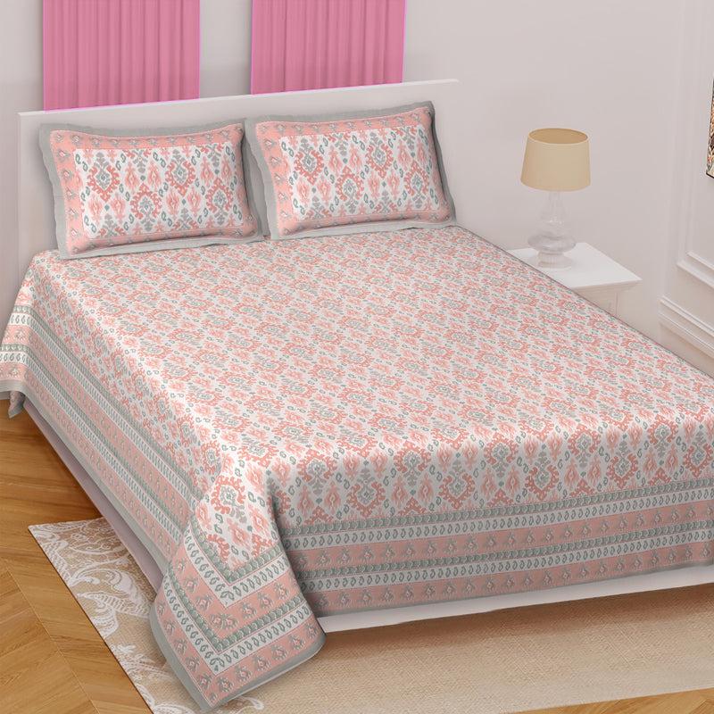 Buy Rowan Ethnic Bedsheet - Peach Bedsheets from Vaaree