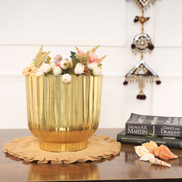 Buy Cosie Coral Planter - Gold Pots & Planters from Vaaree