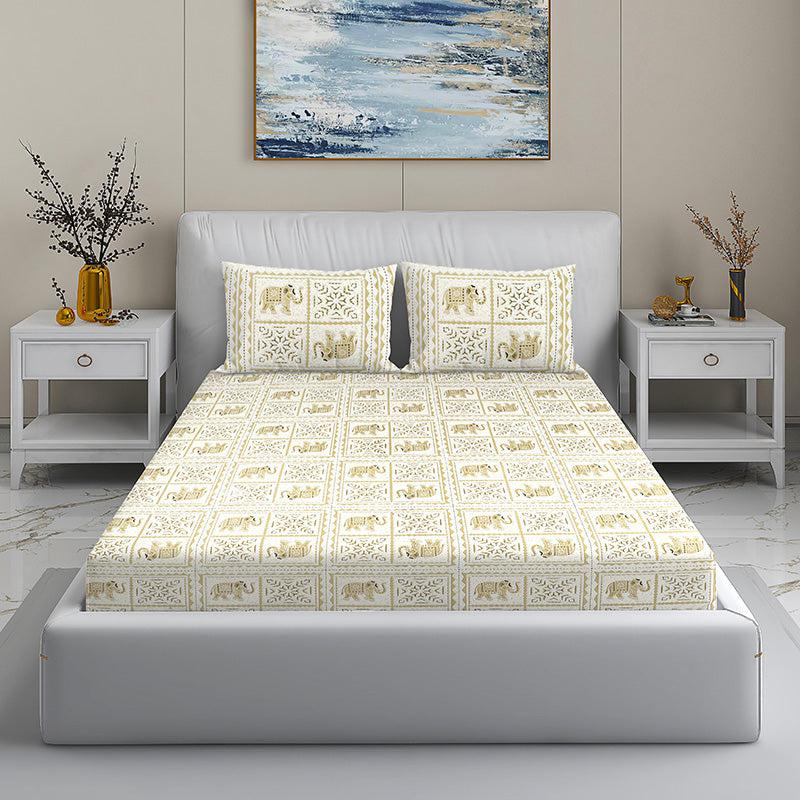 Buy Jaipur Jumbo Bedsheet - Beige Bedsheets from Vaaree