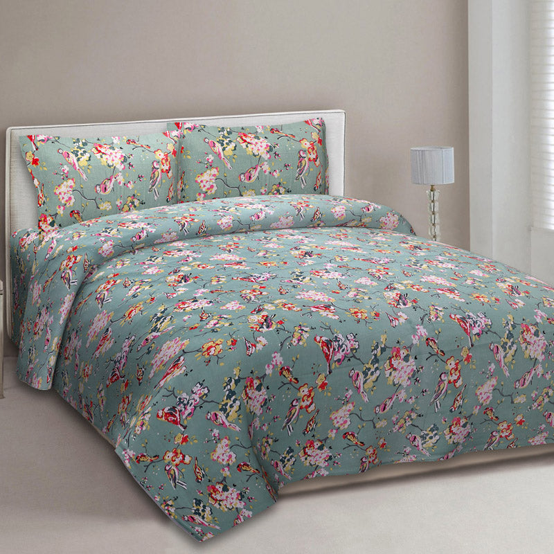 Buy Madhuvani Floral Bedsheet - Grey Bedsheets from Vaaree