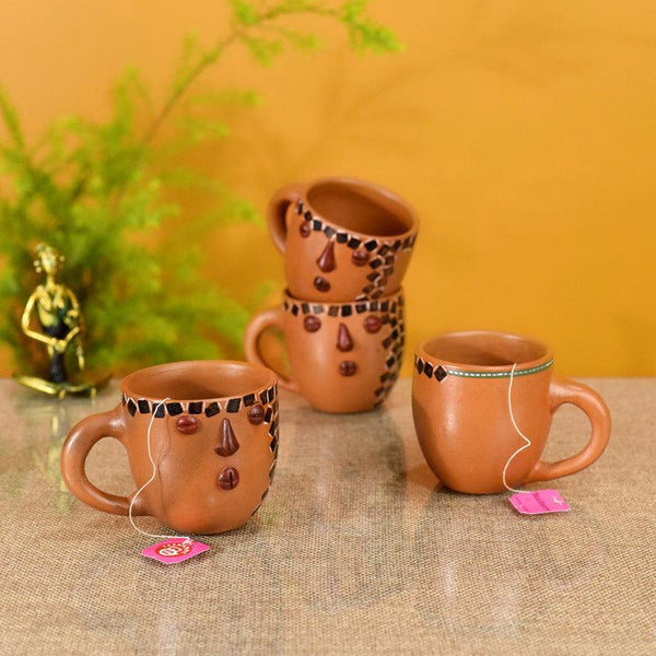 Buy Alethea Terracotta Cup (150 ML) - Set of Four Tea Cup & Saucer from Vaaree