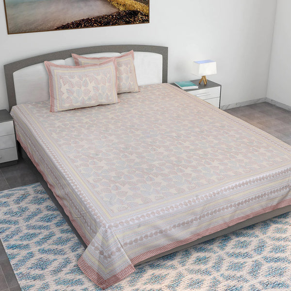 Buy Nistara Floral Bedsheet - Peach Bedsheets from Vaaree