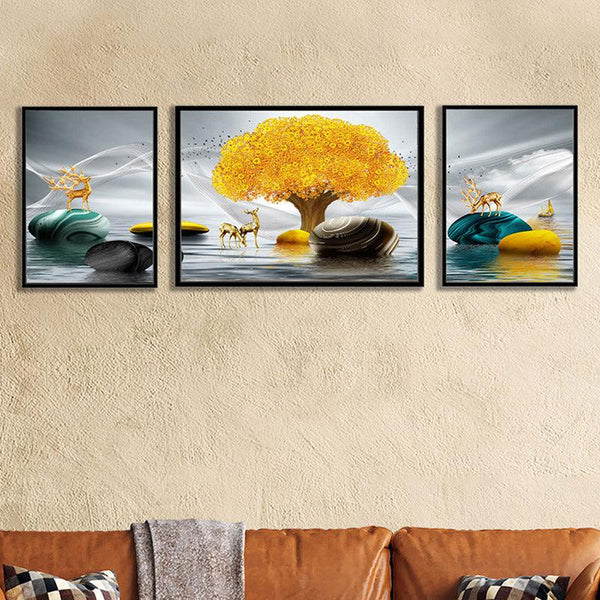 Buy Ariel Wall Art - Set Of Three Wall Art & Paintings from Vaaree