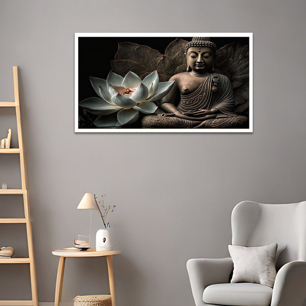 Buy Blessed Buddha Wall Painting With Frame Wall Art & Paintings from Vaaree