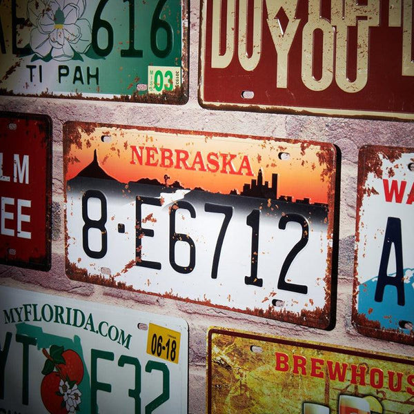 Nebraska-8-E6712 Number Plate Wall Accent