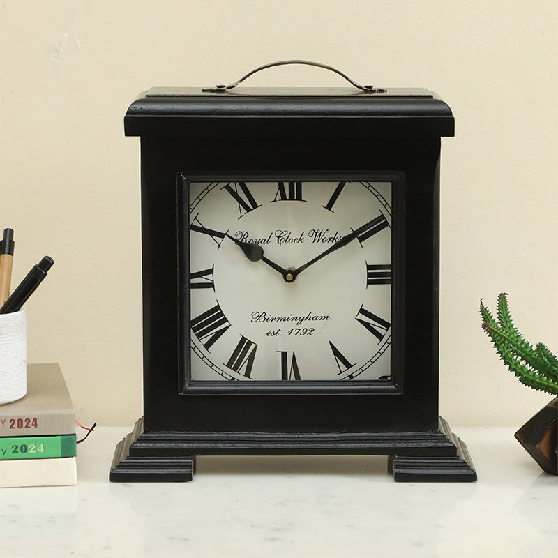 Buy Sorien Silent Table Clock - Black Table Clock from Vaaree