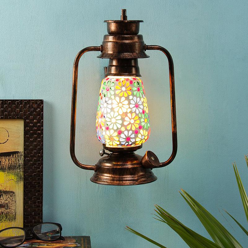 Buy Madhura Mosaic Lantern Wall Lamp - Copper Wall Lamp from Vaaree